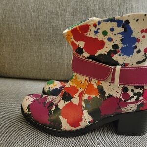 Colorful Splatter Ankle Boots
